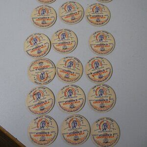 Lot of 21 Vintage Opekasit Farms Dairy Milk Bottle Caps Lids Glendale Ohio